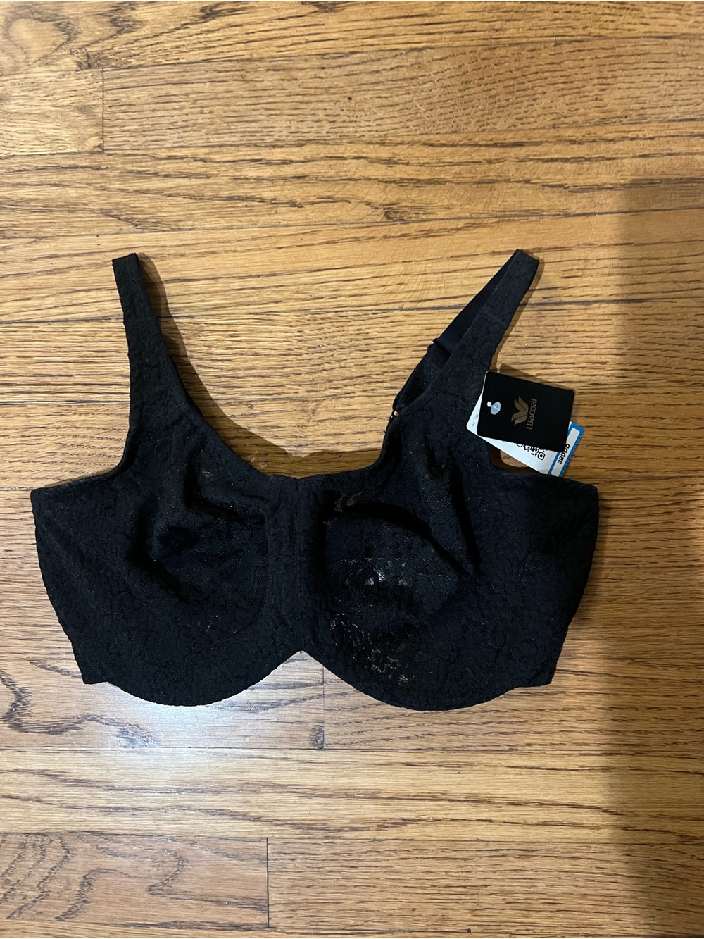 Wacoal Black Lace Underwire Bra, 40DDD